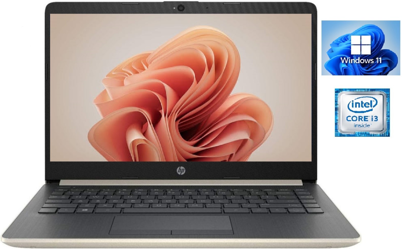 HP 14" HD Laptop, Intel Dual-Core i3 CPU, 16GB RAM, 512GB SSD, Win 11 Ash Silver