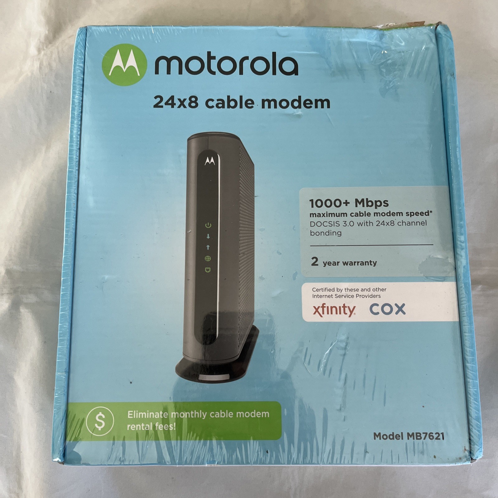 Motorola MB7621 1802 V1.0 Modem 1000 MBPS 24x8 Cable - Brand New Sealed