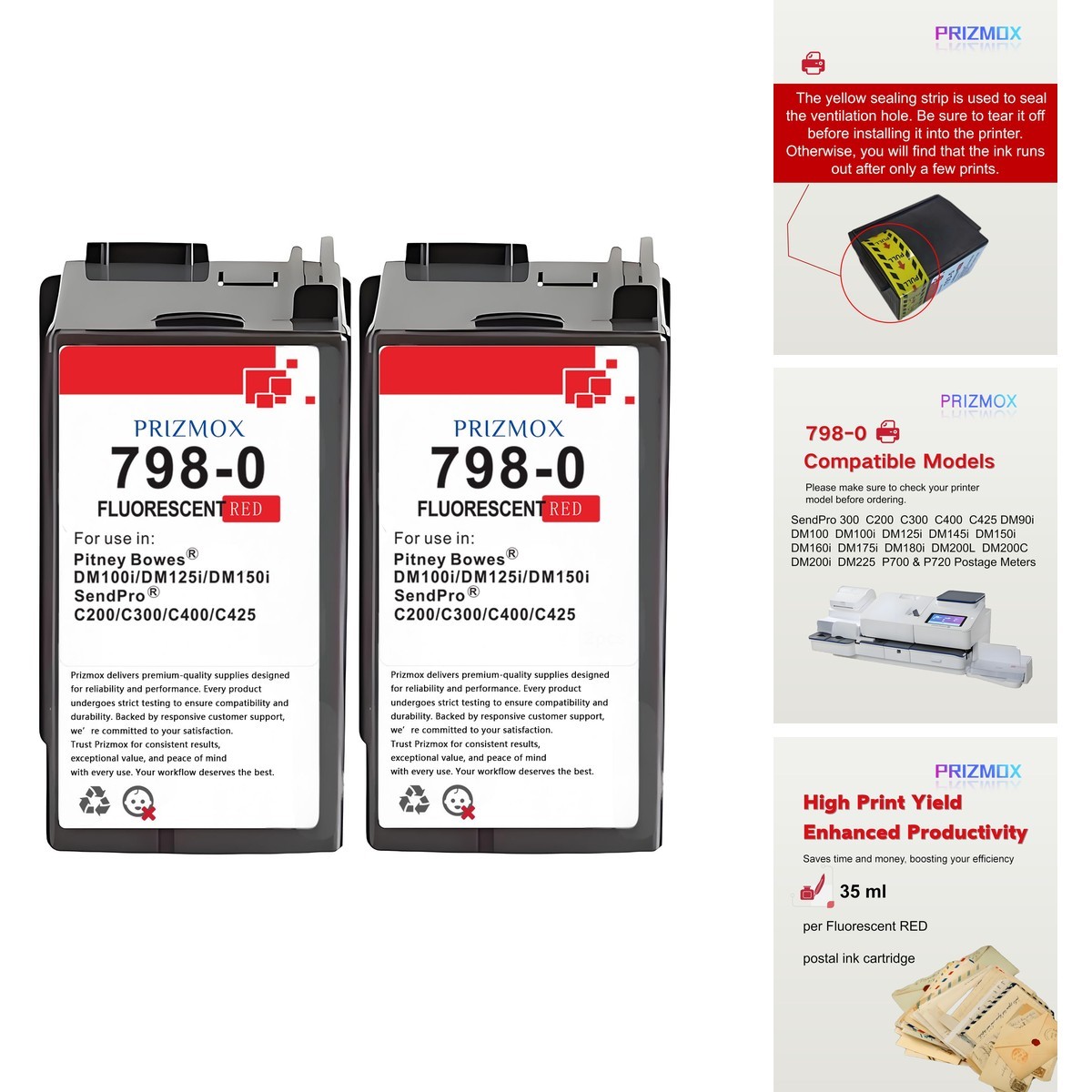 SL-798-0 Ink for Pitney Bowes SL-798-0 Red 2-Pack