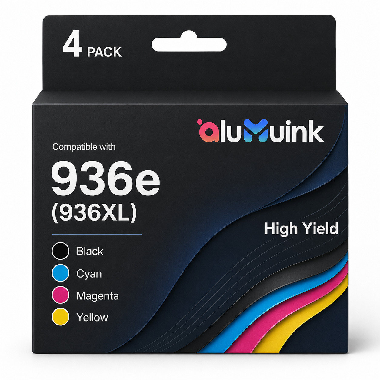 4-Pack 936 High Yield Ink Cartridges for  936 OfficeJet Pro 9120b 9130b 9110b