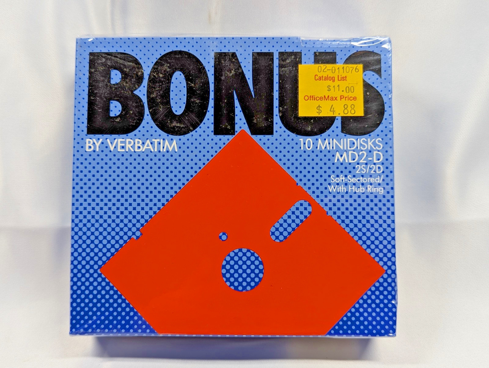 Bonus by Verbatim 10 Minidisks MD2-D 2S/2D Soft-Sectored Hub Ring New Sealed