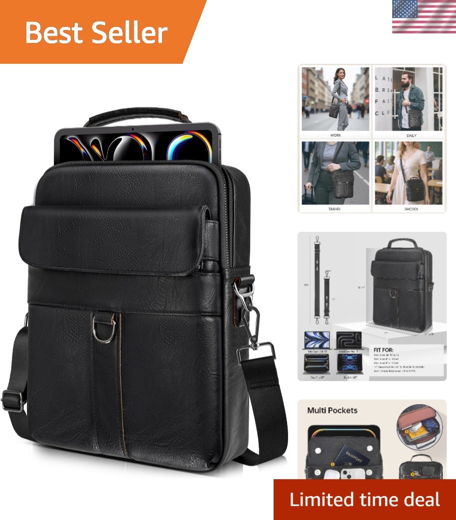 Stylish 13 Inch PU Leather Shoulder Case for Macbook & iPad - Lightweight Design