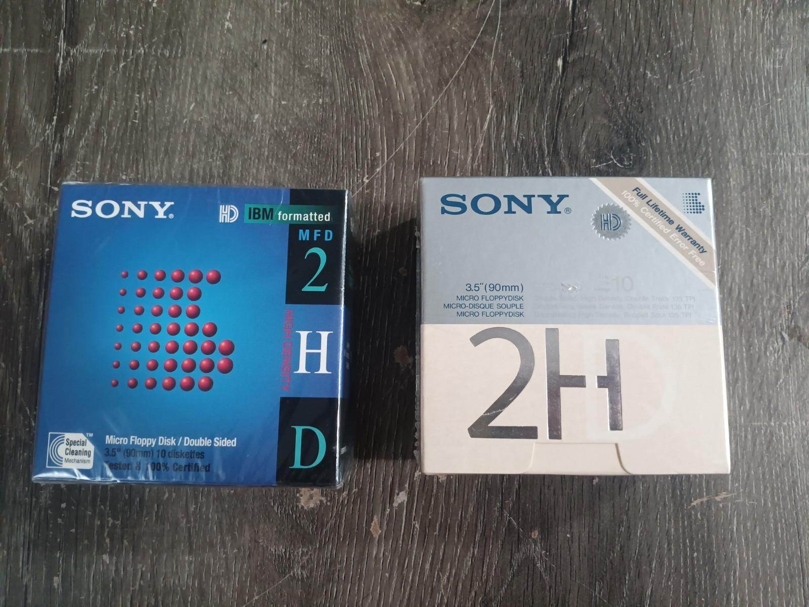 Sony HD IBM Formatted MFD 2 Micro Floppy Disk 2-Sided 10 Pack 2HD Lot Of 2