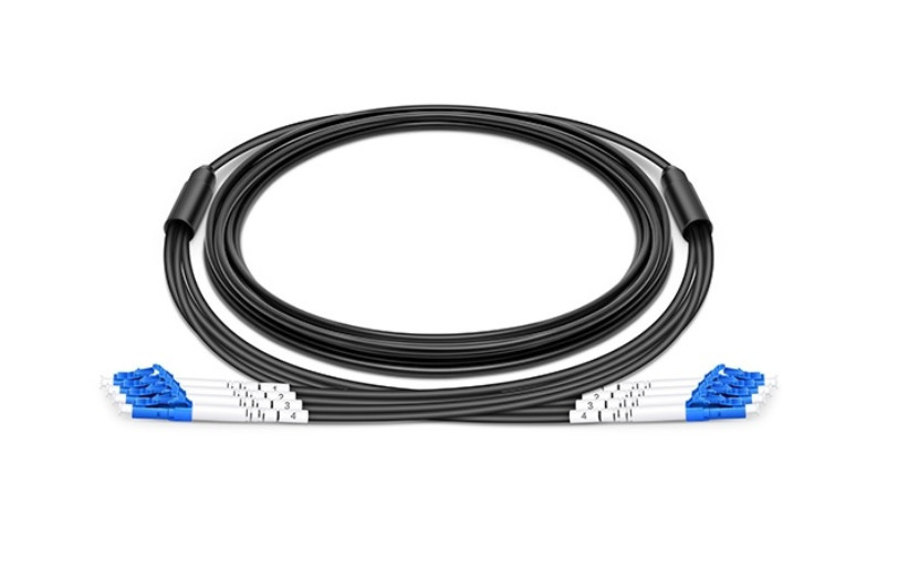 200M LC 4 Strands Singlemode Military-Grade Armored Fiber Optic Patch Cable -896