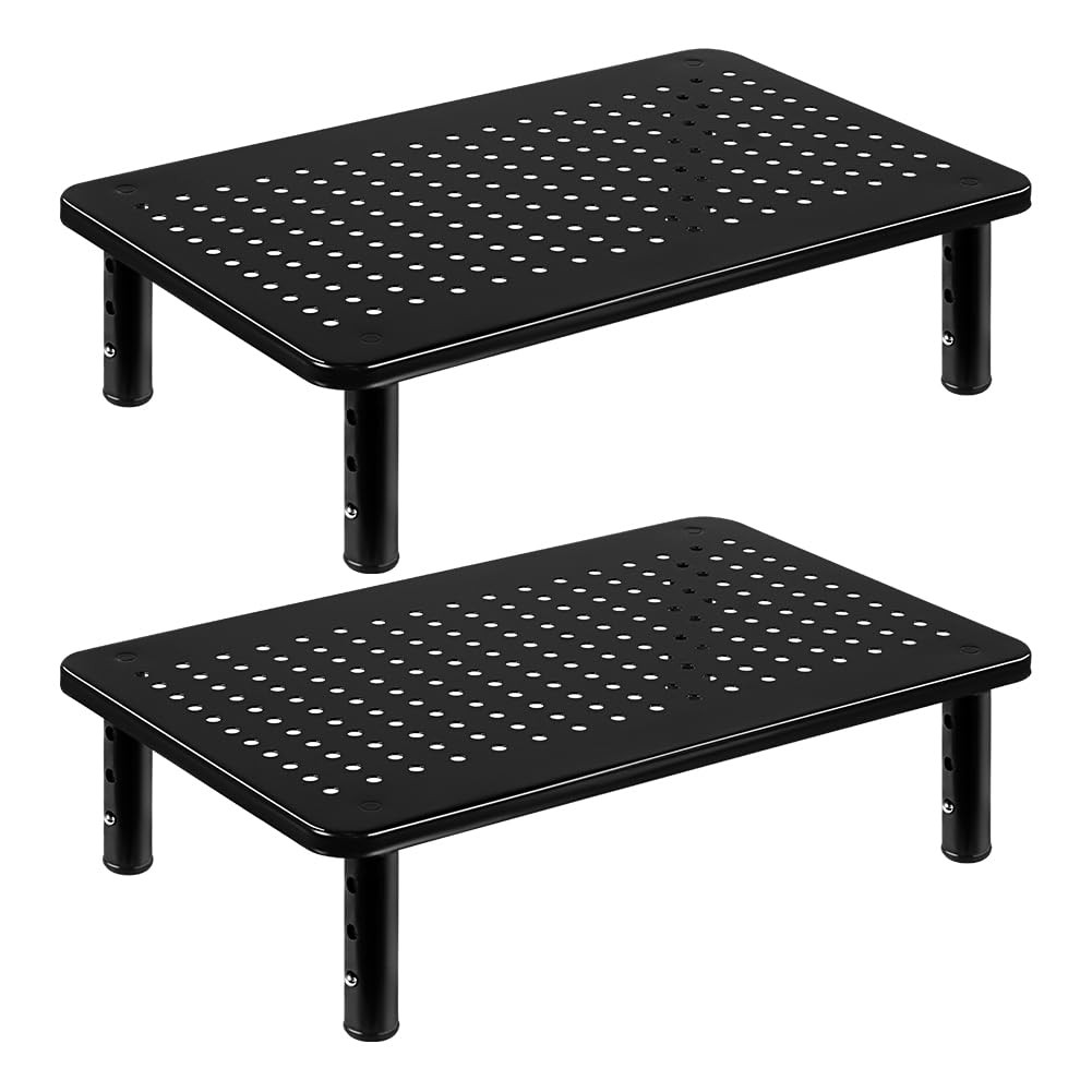 FURWOO 2 Pack Laptop Stand Desk Monitor for Computer Printer Black