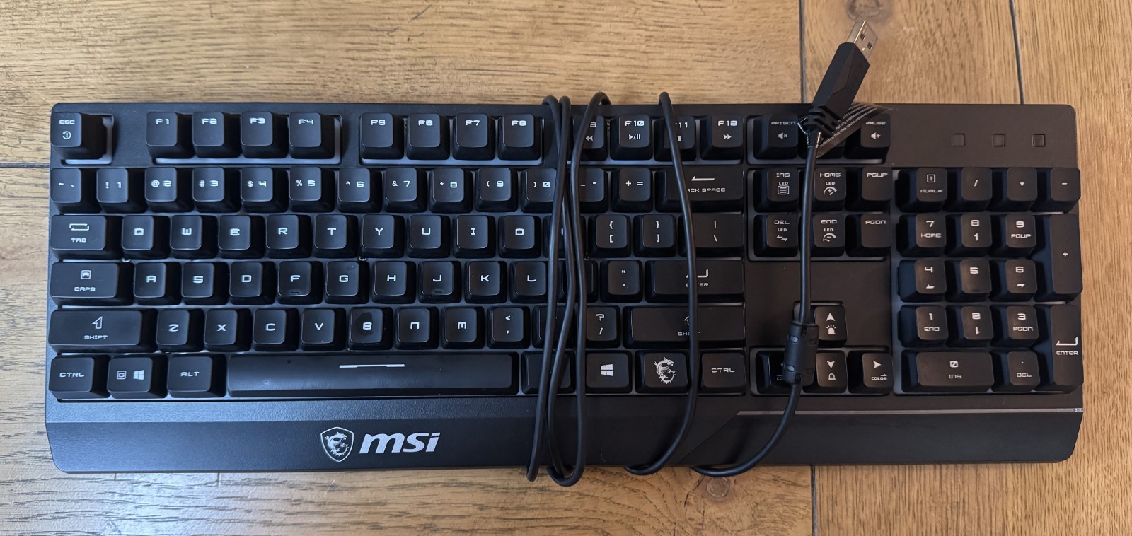 MSI Vigor GK30 USB Wired Gaming Keyboard RGB Backlit Water Repellent