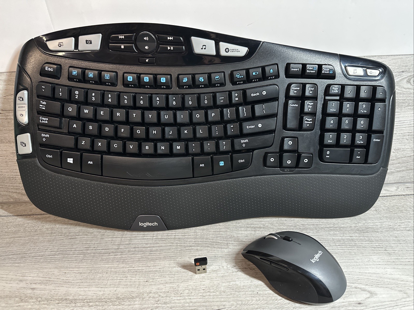 Logitech Wave Comfort Wireless K350 Keyboard w/ M705 Mouse & USB Dongle