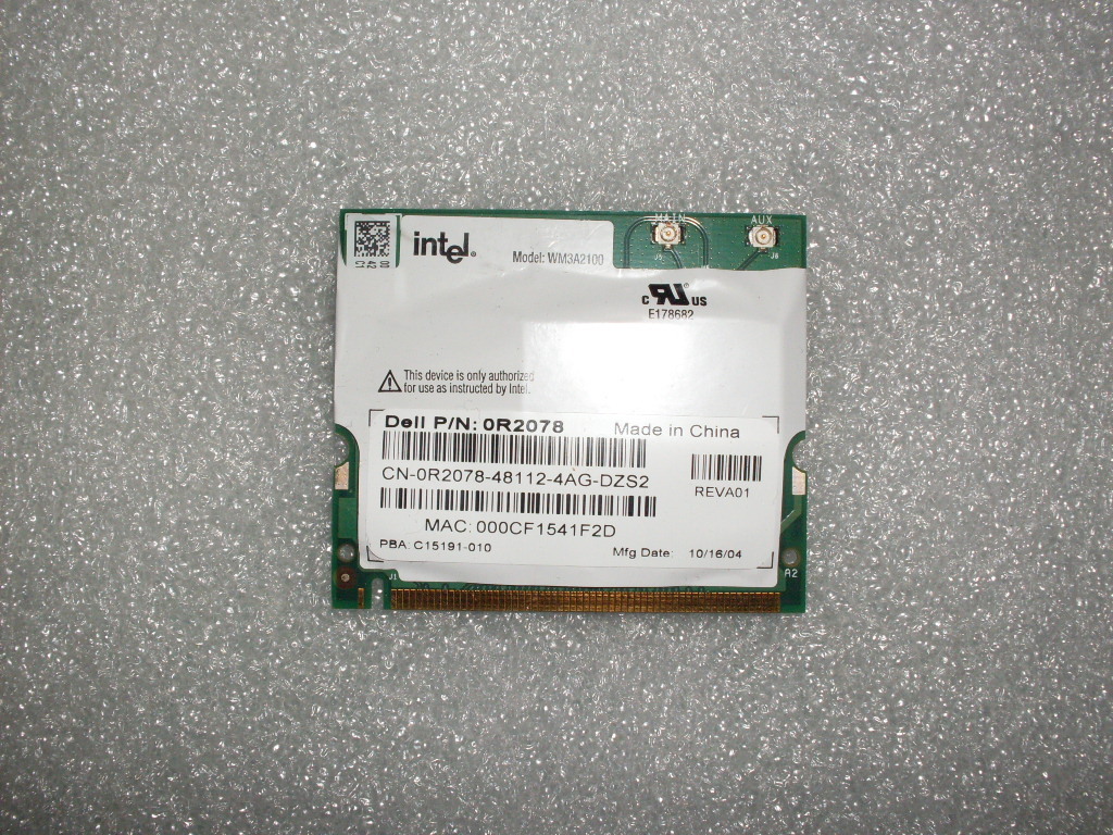 Intel PRO/Wireless 2100 WM3A2100 MiniPCI Wireless Card