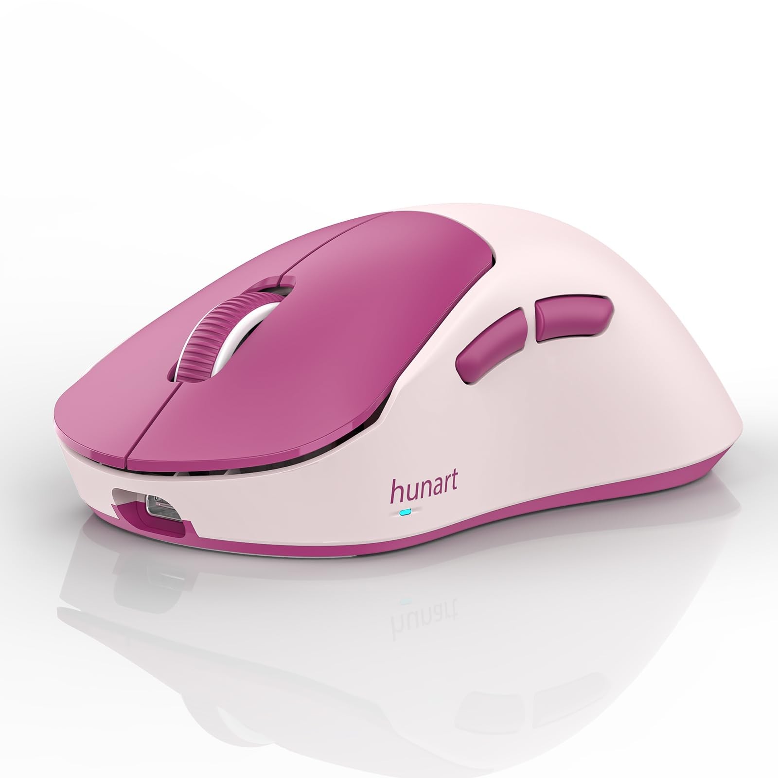 H6 49g Wireless Mouse Bluetooth 2.4GHz Rechargeable Berry Pink Ergonomic PC