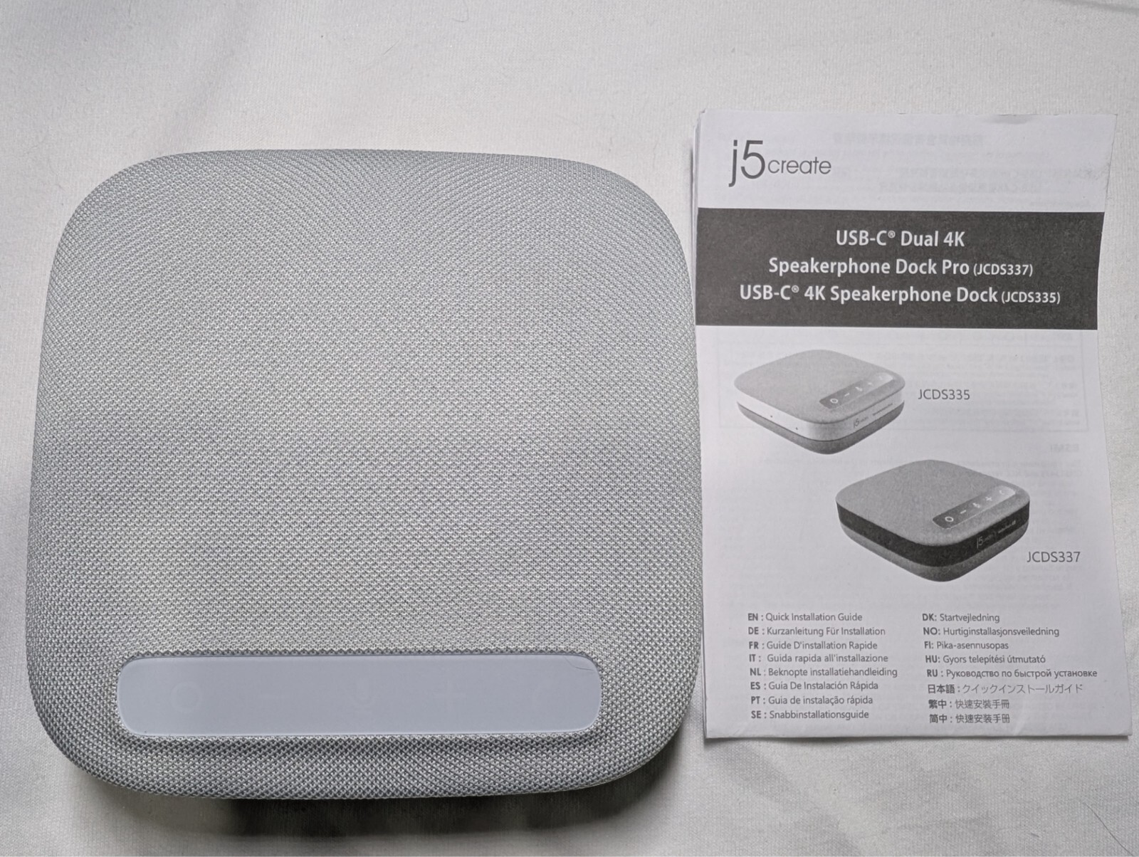 j5create USB-C 4K Speakerphone Dock (JCDS335) - Grey/White