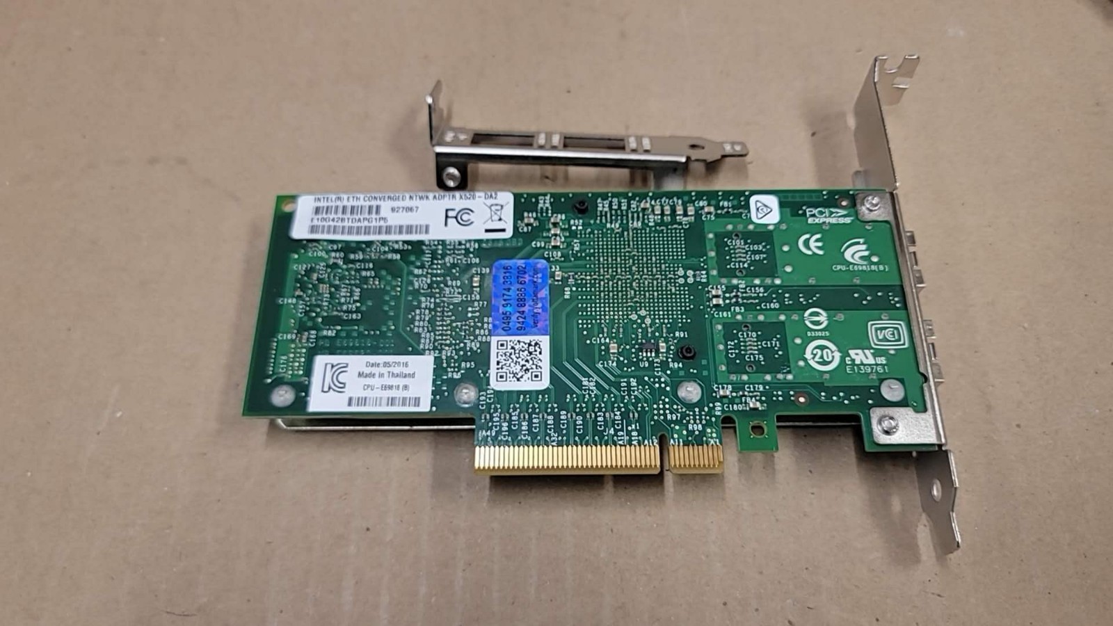 GENUINE INTEL X520-DA2 E10G42BTDAPG1P5  10Gb Dual Port Ethernet Server Adapter