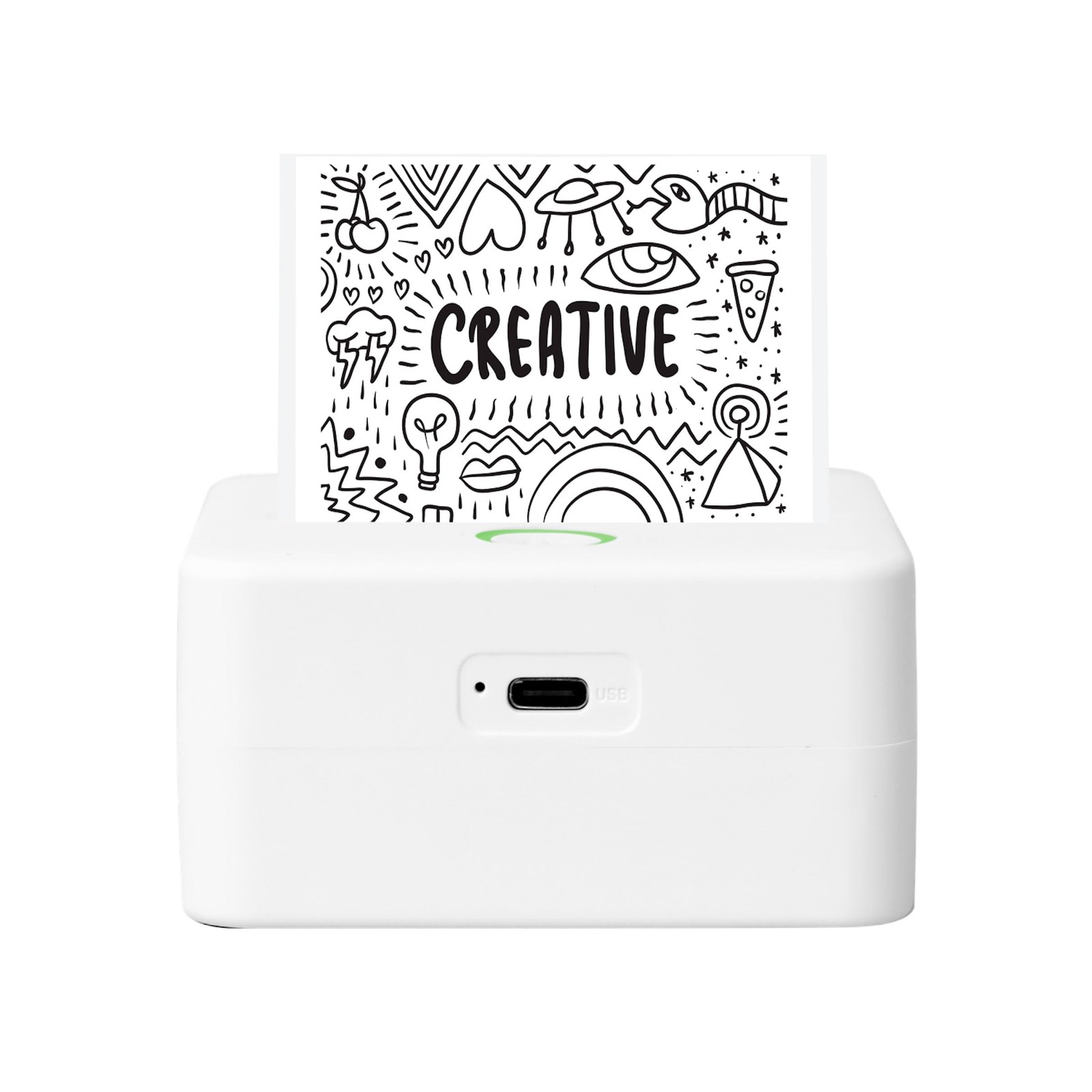 White Wireless Mini Portable Inkless Thermal Printer Label Maker Plus Paper