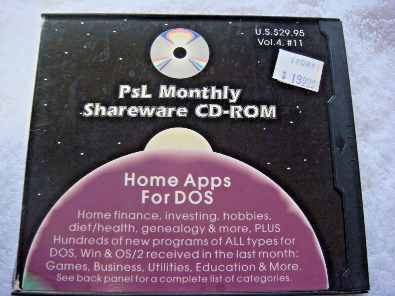 Vintage Software  PsL Monthly Shareware CD-Rom Vol 4 Number 11 circa Nov. 1996