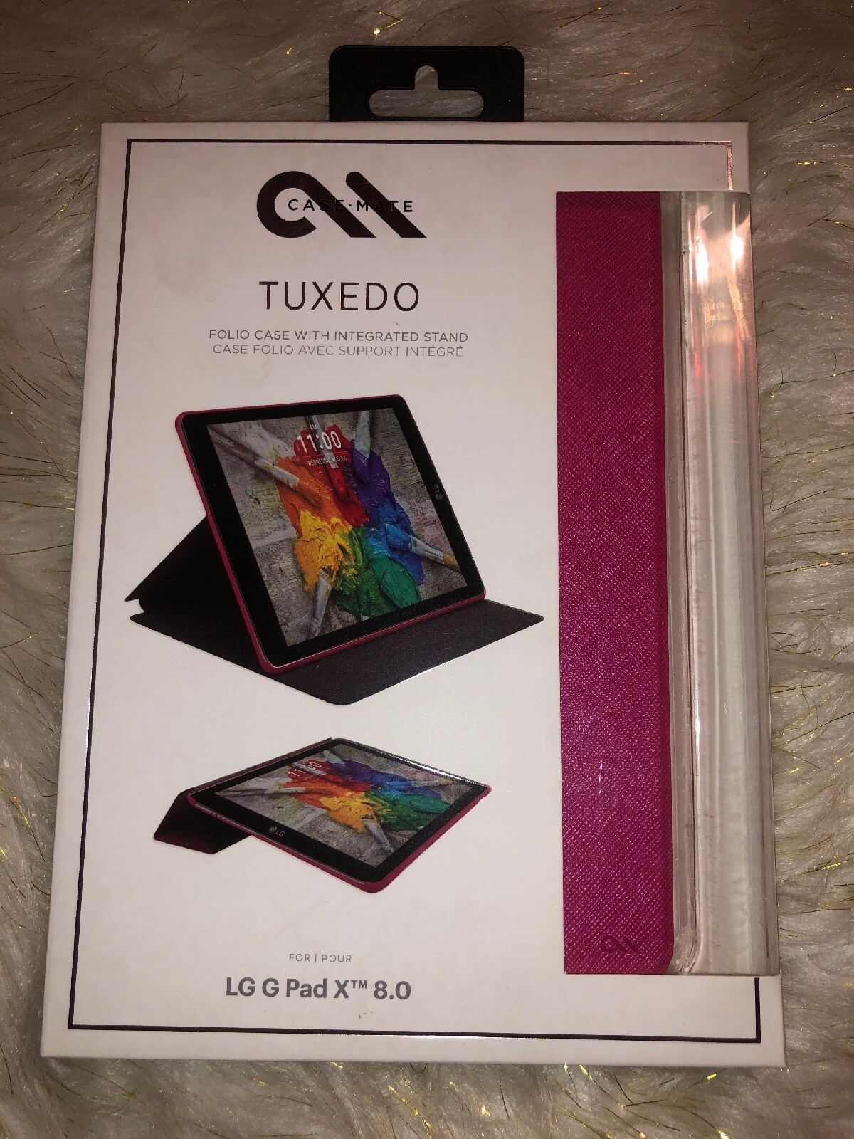 Case-Mate TUXEDO Folio Hard shell Case with Stand for LG G Pad X 8.0 - Pink