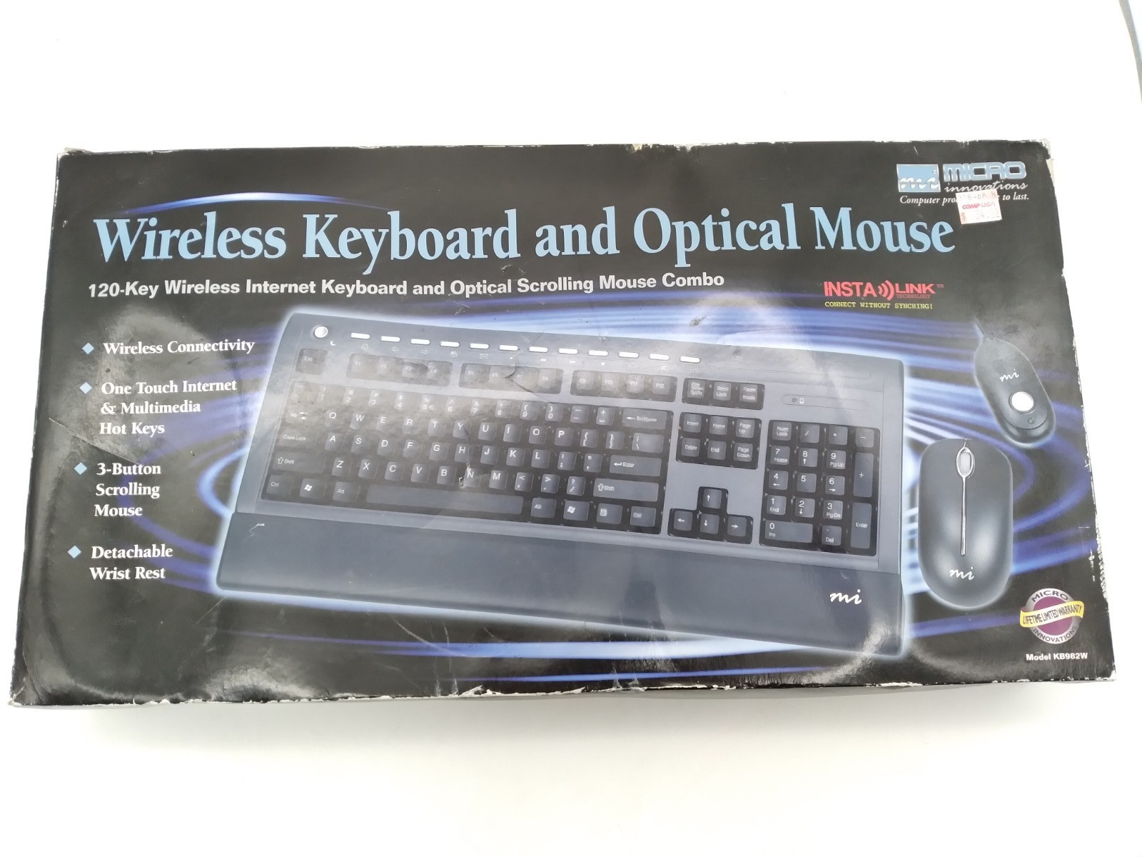 Micro Innovations KB985W Wireless Keyboard & Mouse w/KB982W Receiver