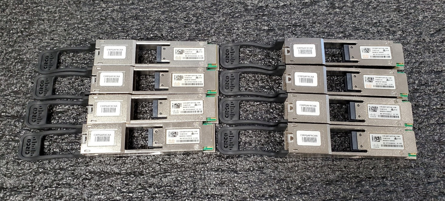 Lot of (8) Cisco CVR-QSFP-SFP10G Converter Adapter Module 74-9474-02