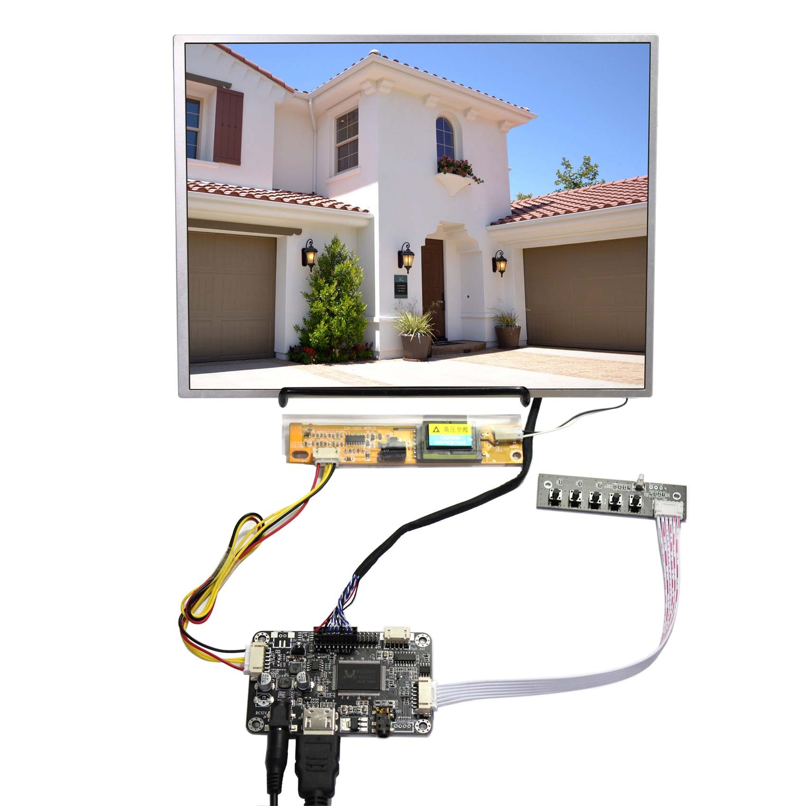 HD LCD Controller Board With 12.1inch 1024x768 LCD Screen