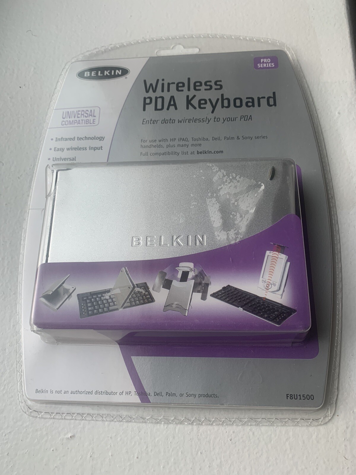 BELKIN WIRELESS F8U1500 PDA KEYBOARD  UNIVERSAL COMPATIBLE NEW & SEALED