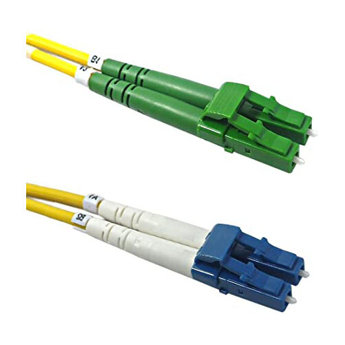 20 PACK LOT 1m LC(APC)-LC(UPC) Duplex 9/125 OS2 Singlemode Fiber Yellow OFNR 3FT