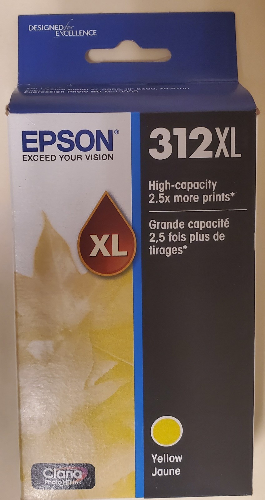 Original Epson 312XL  High Capacity Yellow Ink Cartridge. T312XL420-S