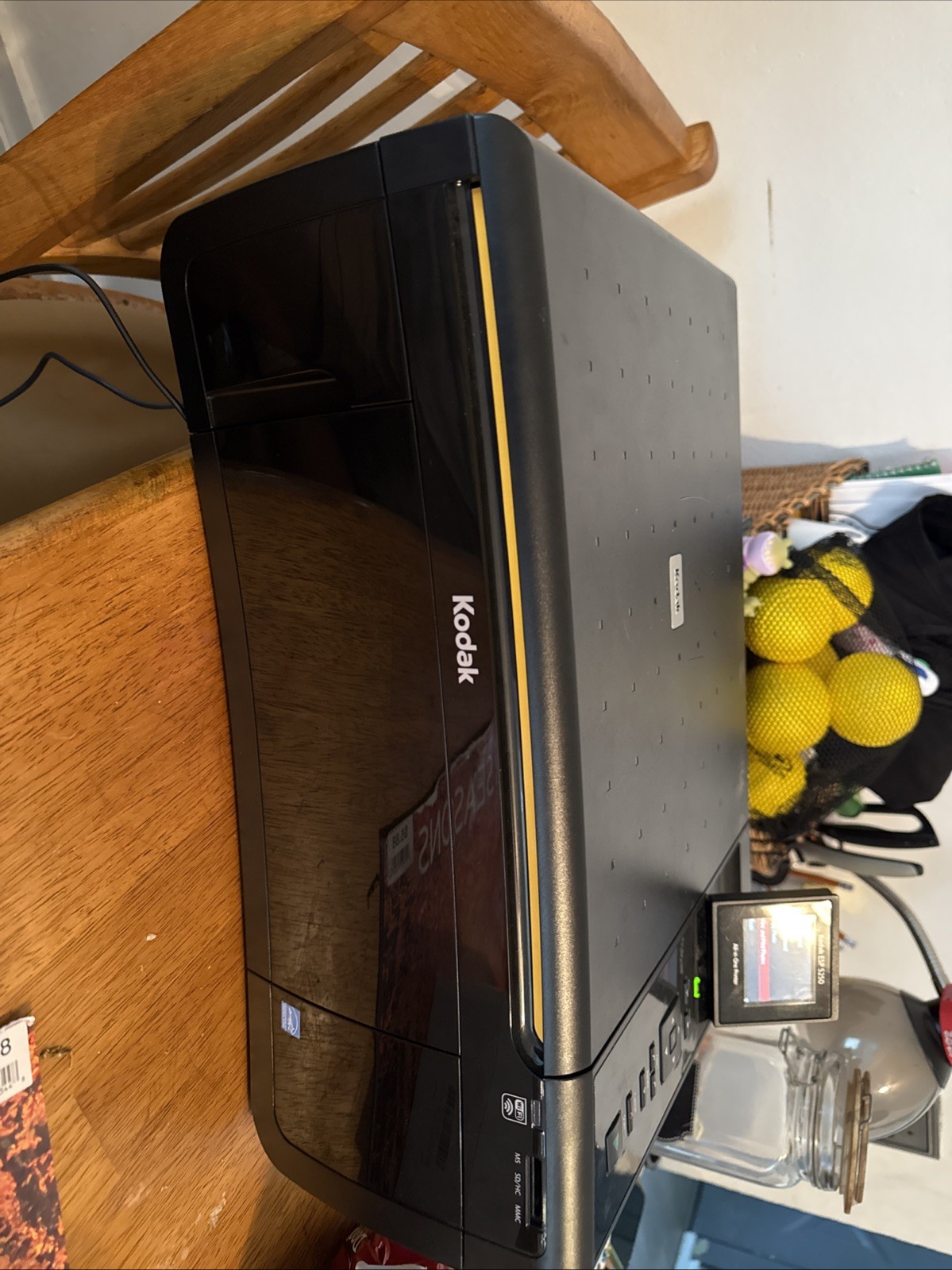 Kodak ESP 5250 All-In-One Inkjet Printer Black with Power Cord No Ink Tested