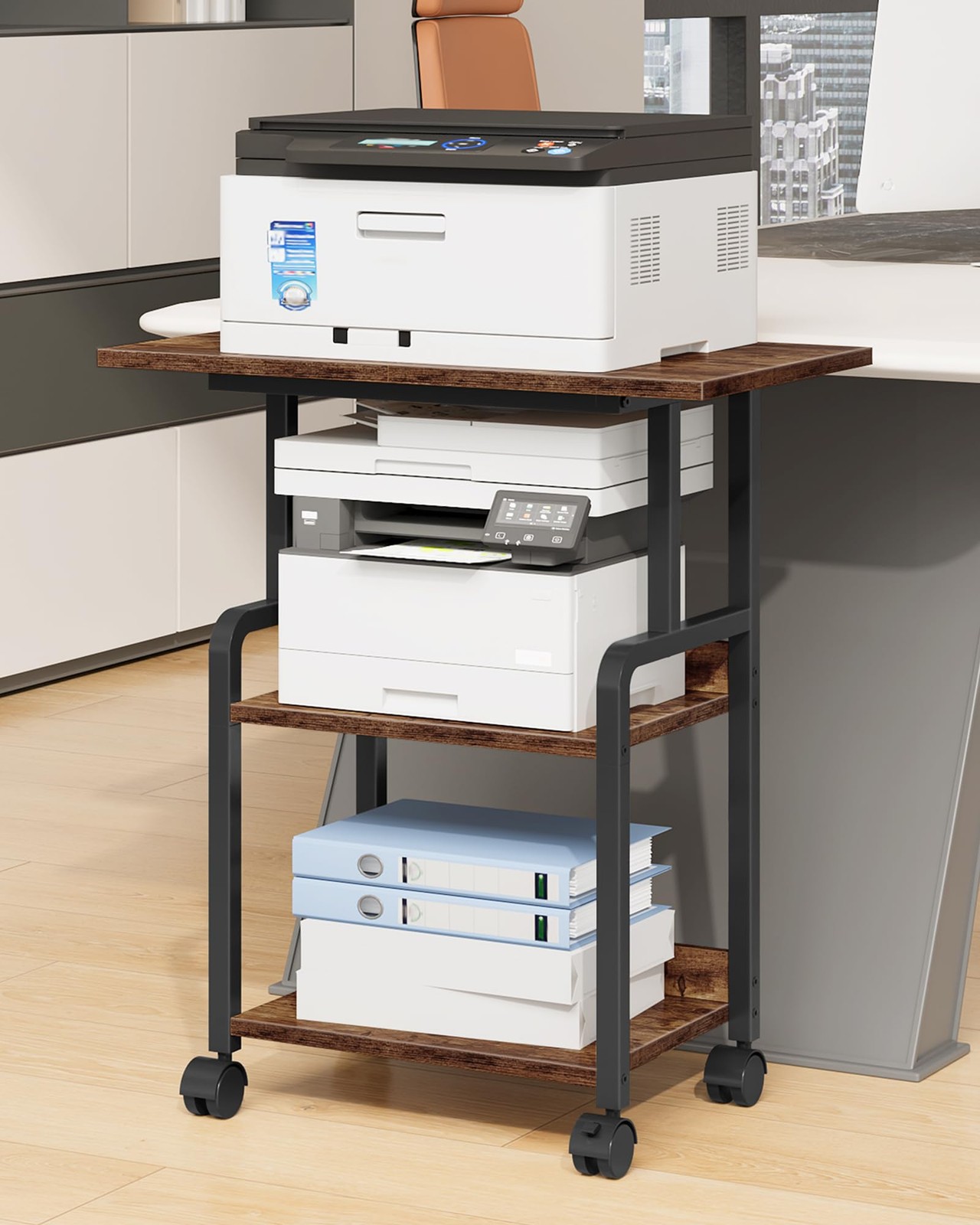 CHOEZON 23.6in Printer Stand with Storage, 3Tier Printer Table for Home Offic...