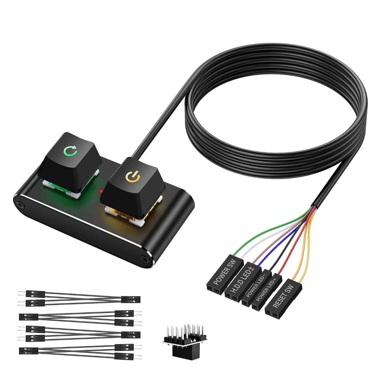 Case Accessories External PC/ATX Switch with RGB LED & HDD Activity Light - 2M/6