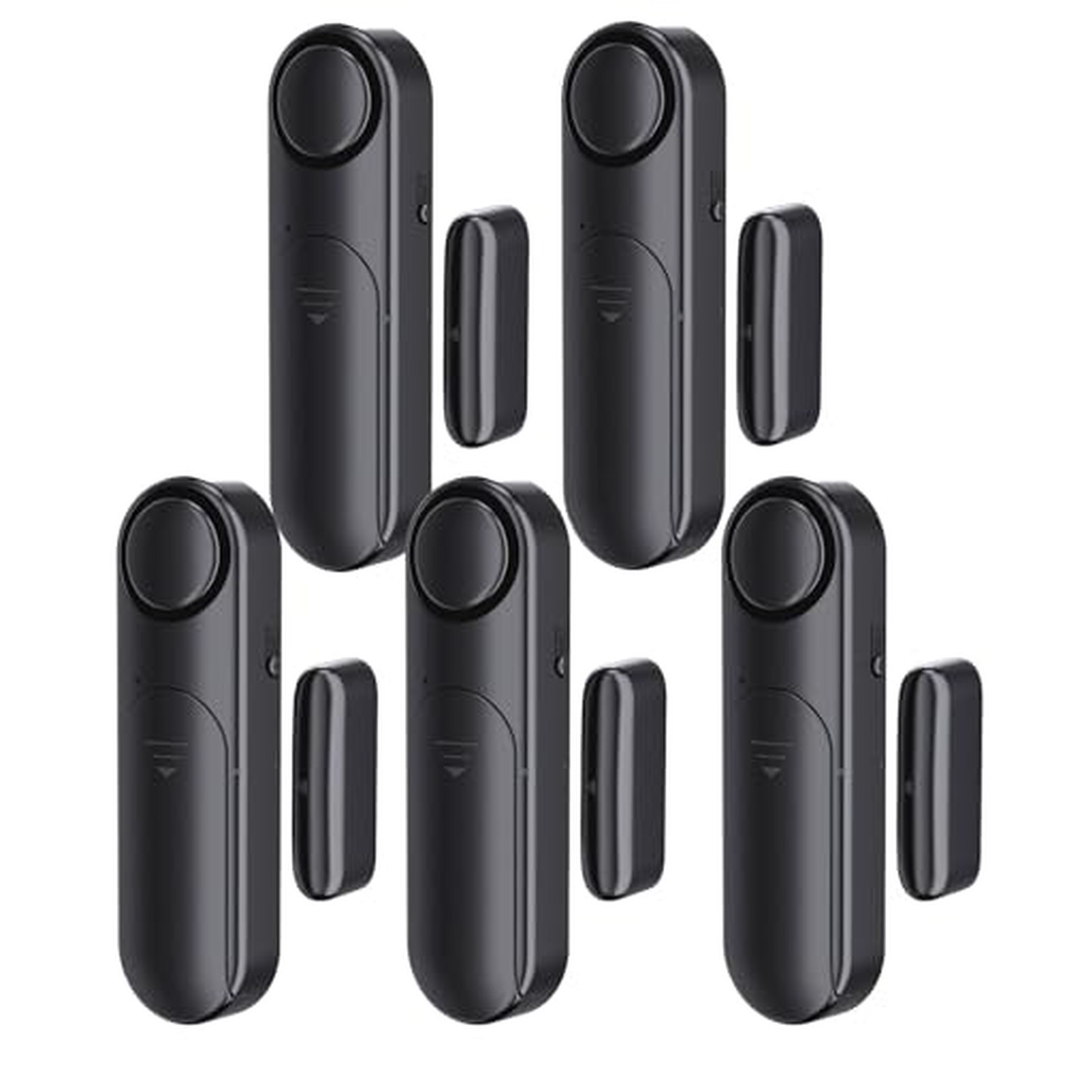 Window & Door Alarm When Opened 5-Pack for Kids Safety/Home Security, Black