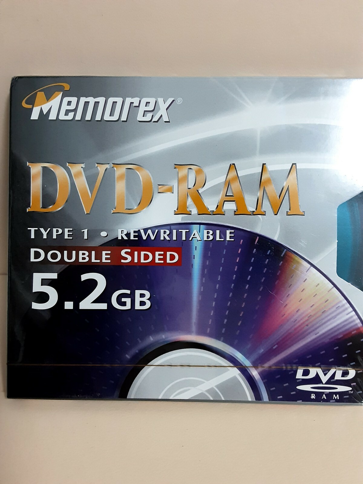 MEMOREX DVD-RAM REWRITABLE TYPE 1_ DOUBLE SIDED 5.2GB_1 PACK