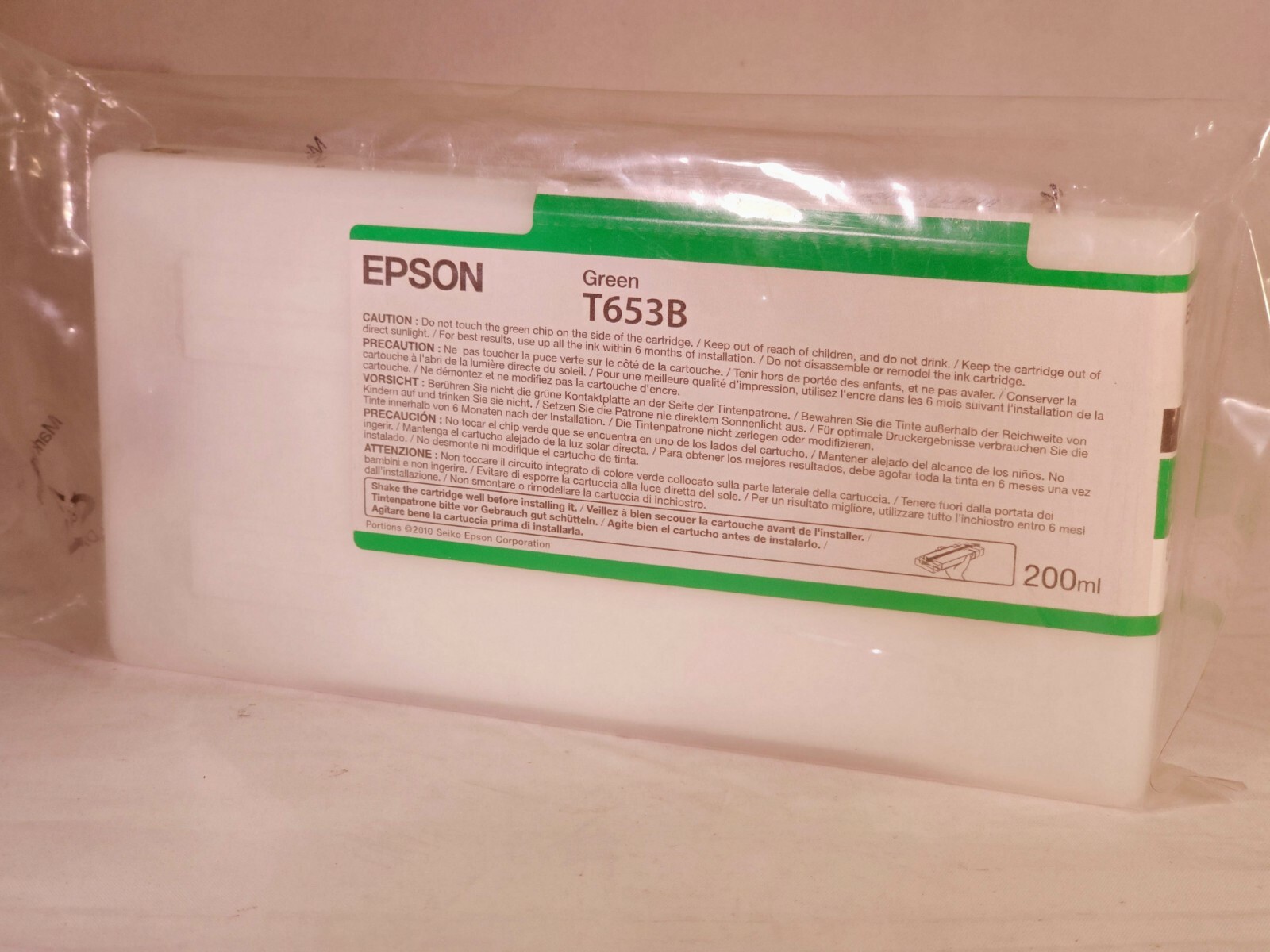 New Genuine Epson T653B Green Ink Cartridge Stylus Pro 4900 17 In Graphic Design