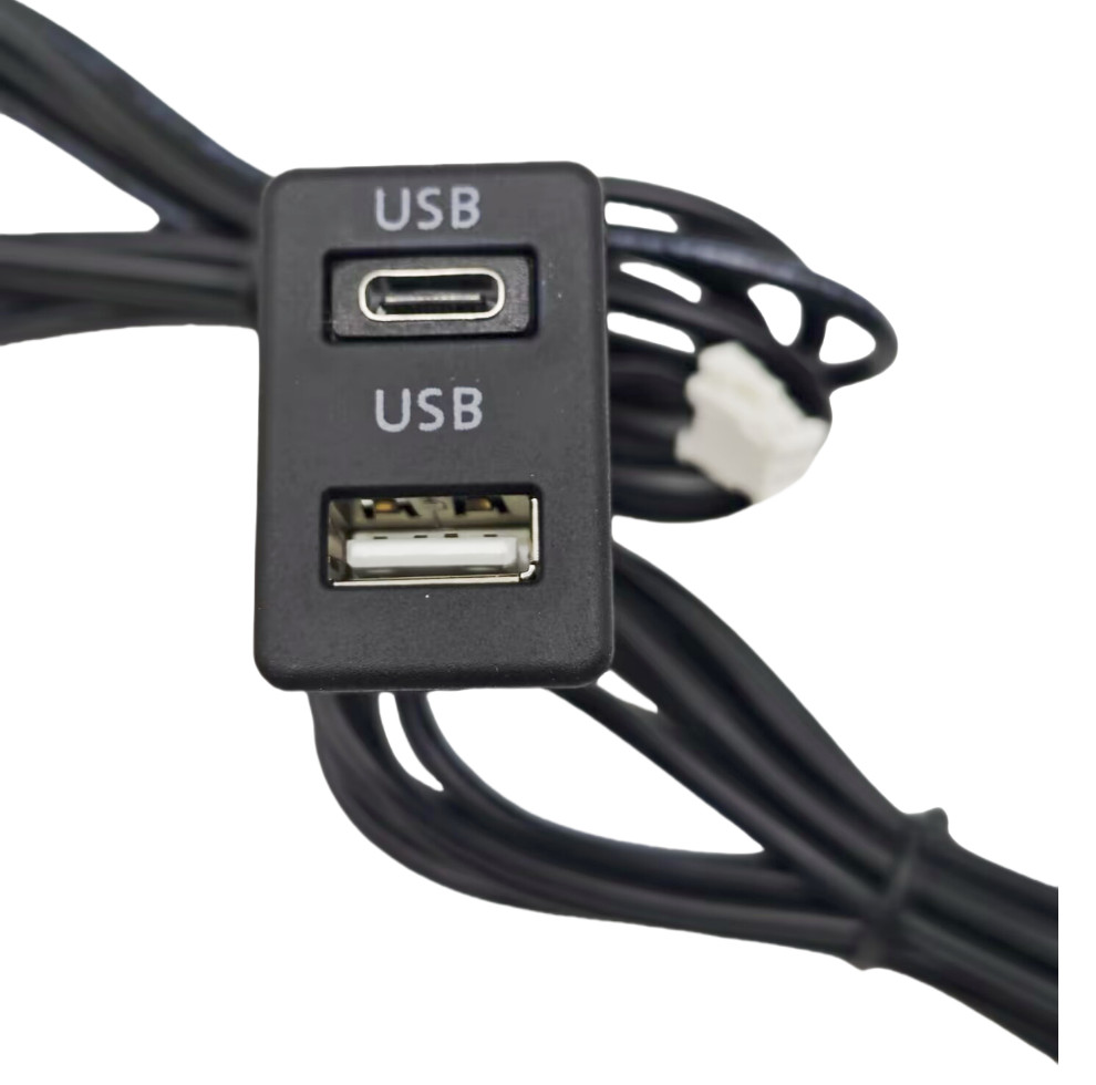 4 Pin 6 Pin to Dual USB Ports Panel Interface Extension For Multimedia Head Unit