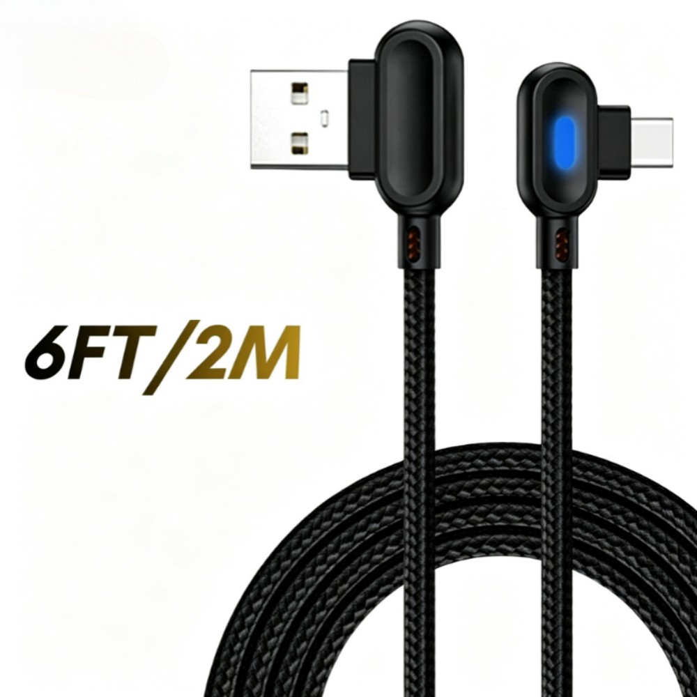 USB Type C Cable 90 Degree Right Angle Fast Charger For iPhone 17 16 15/Samsung