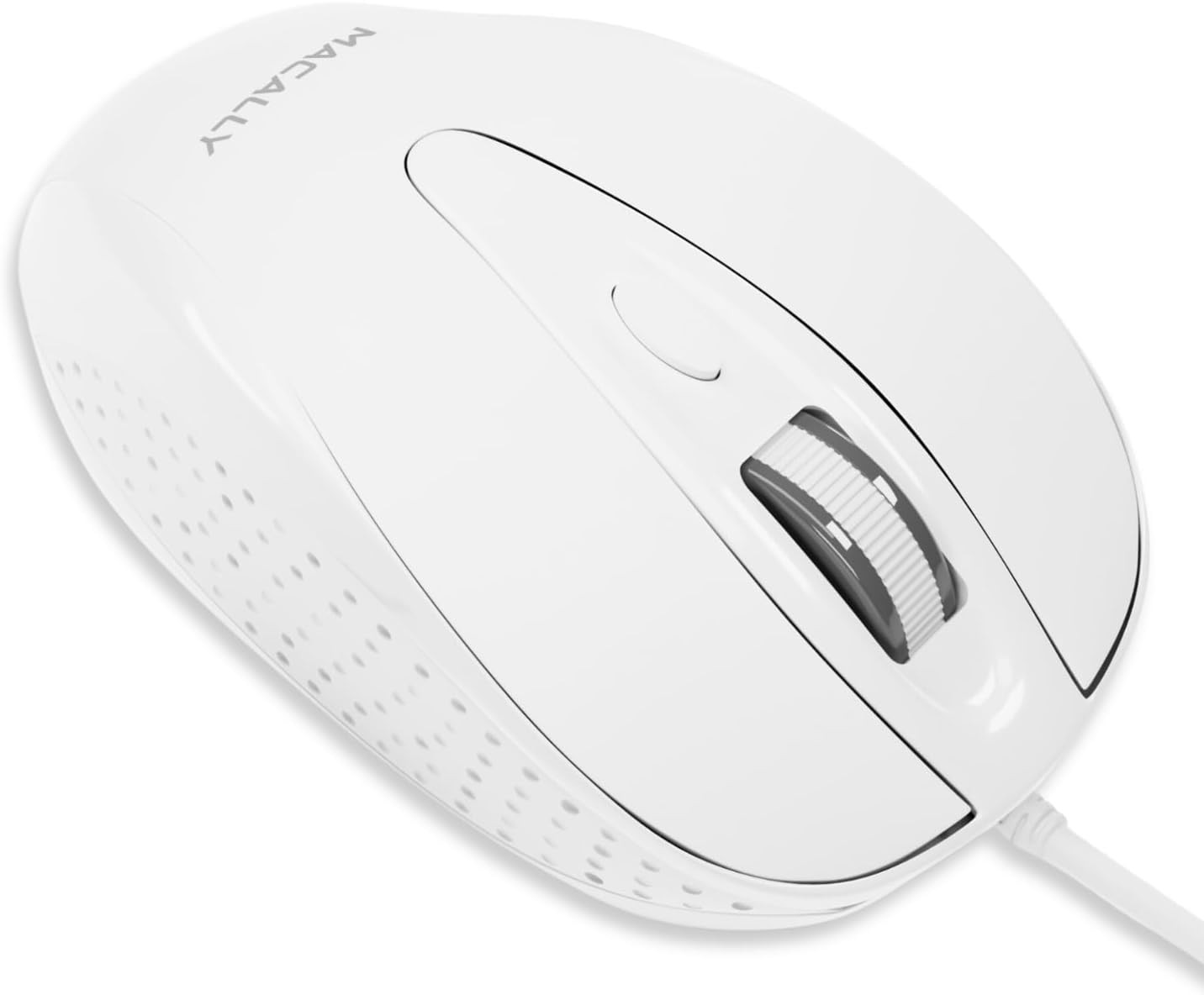 Macally USB Wired Mouse with 3 Button, Scroll Wheel, & 5 Foot Long Cord, USB Mou