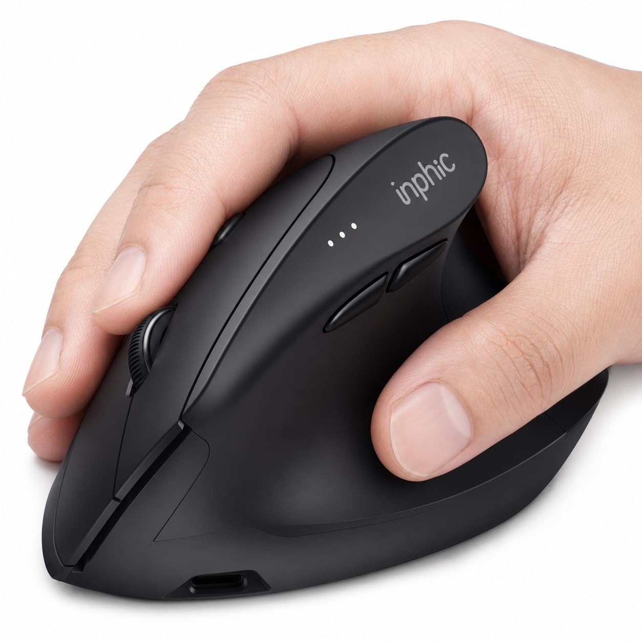 Inphic X9 Pro Vertical Wireless Mouse Ergonomic Black 12800 DPI New