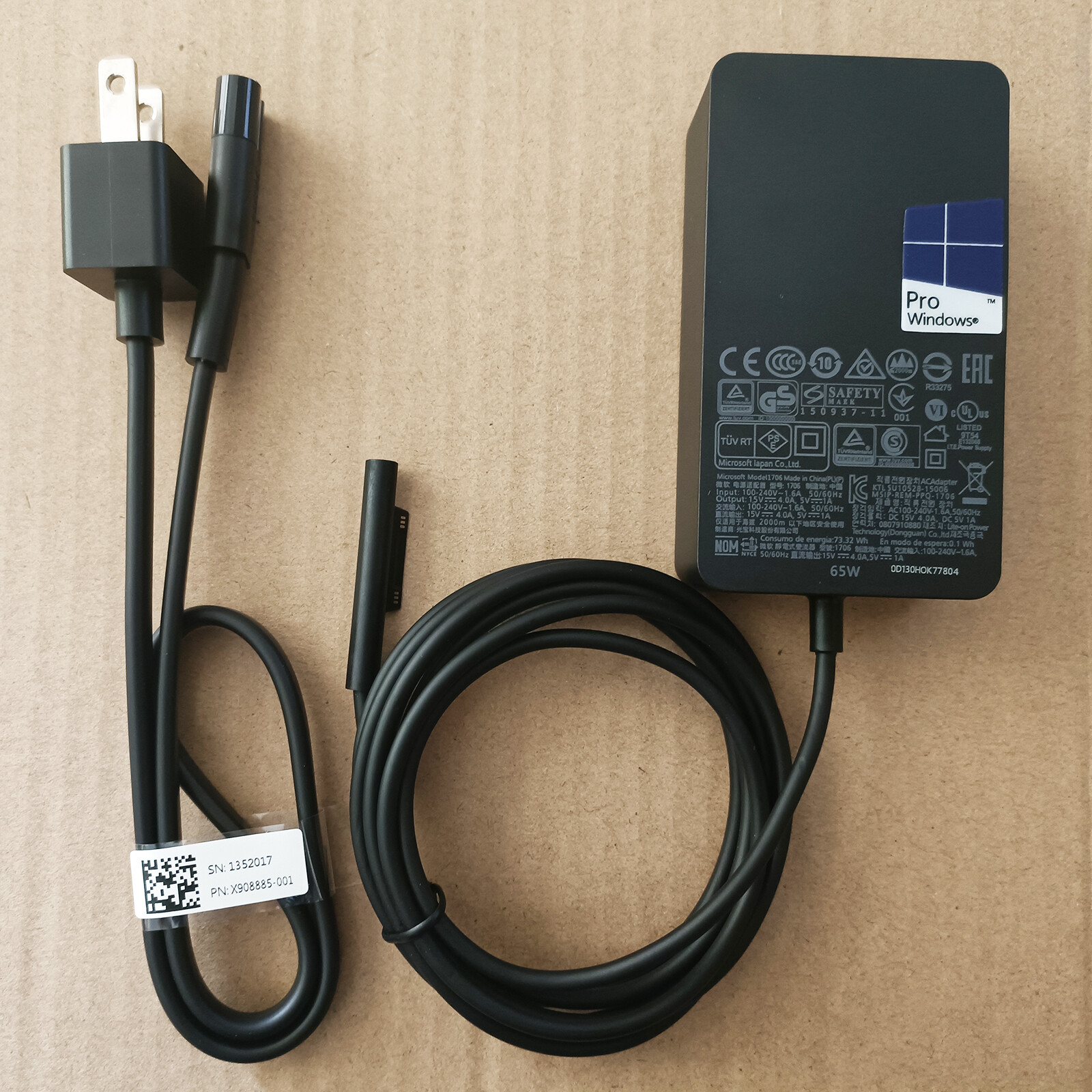 Genuine 65W Microsoft Surface Pro Book 1 2 3 4 5 6 7 X Adapter Charger 1706 1800