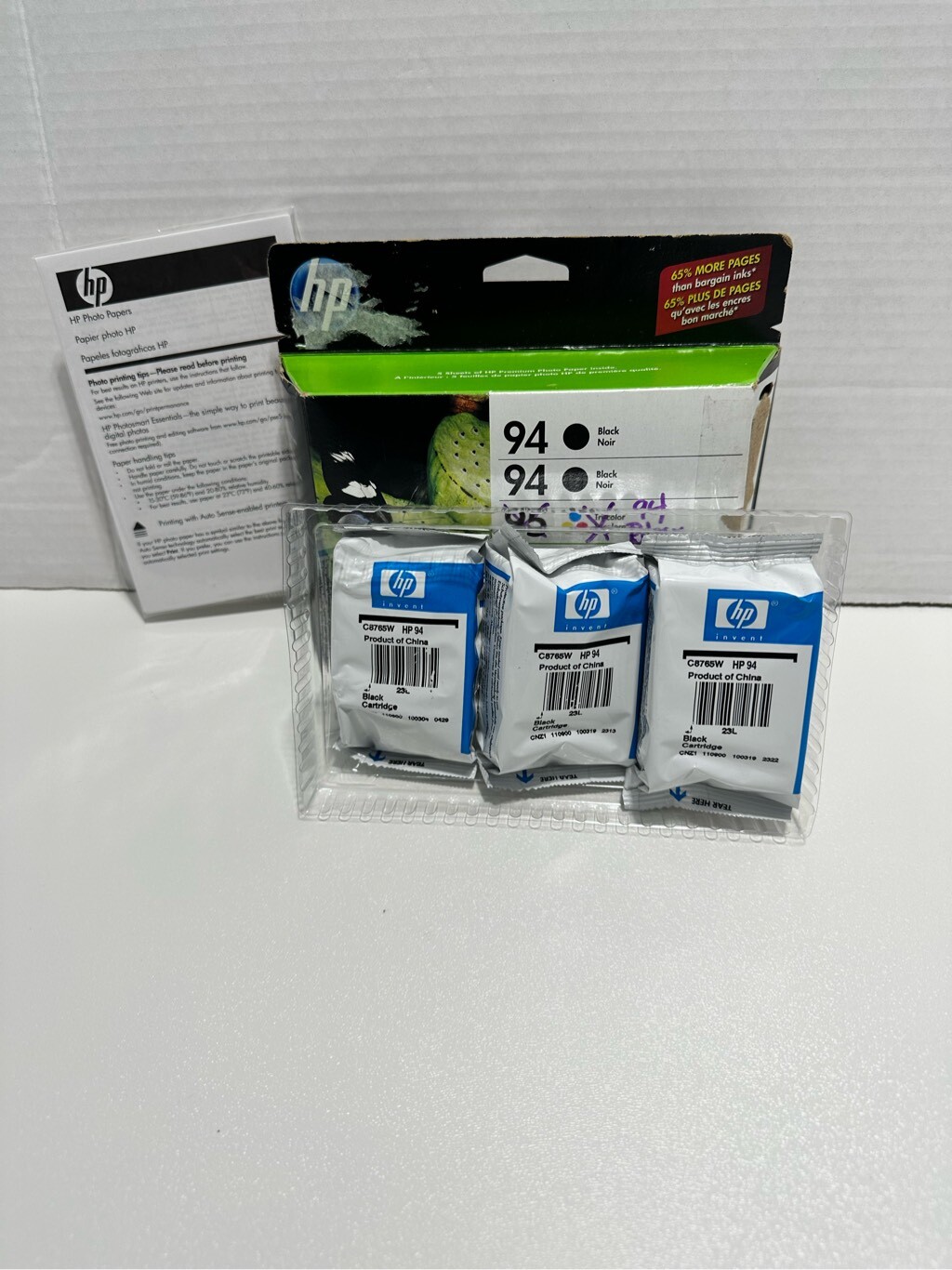 HP Printer Ink 94 3 Pieces Original Black Cartridge Ink #94