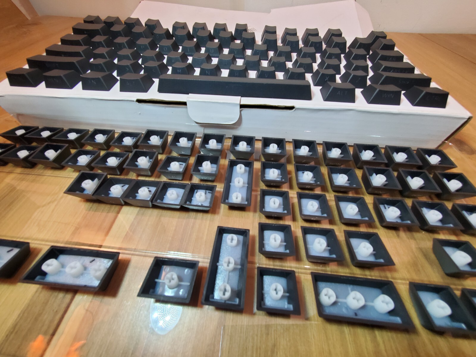 130 PBT Keycaps Black Side Print ALL CAPITOL LETTERS Minimalist Low Profile New
