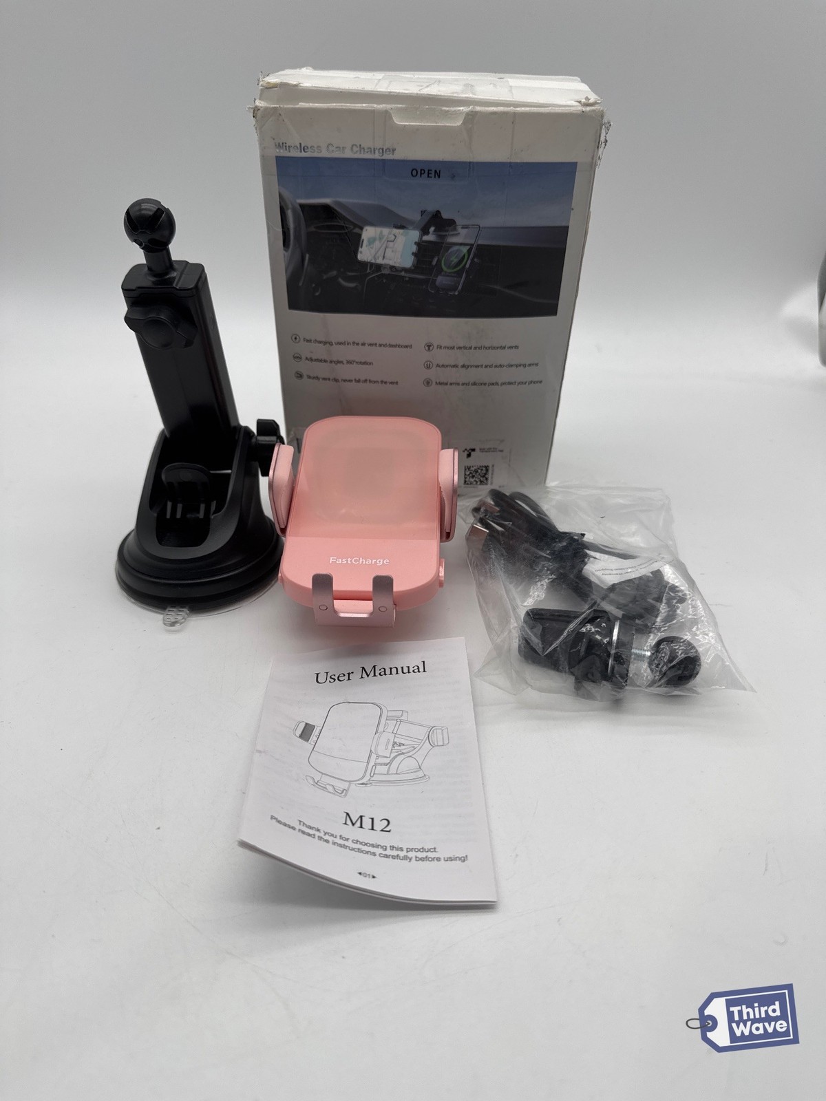 CHGeek Wireless Car Charger, 15W Fast Charging Auto Clamping Mount Phone Holder