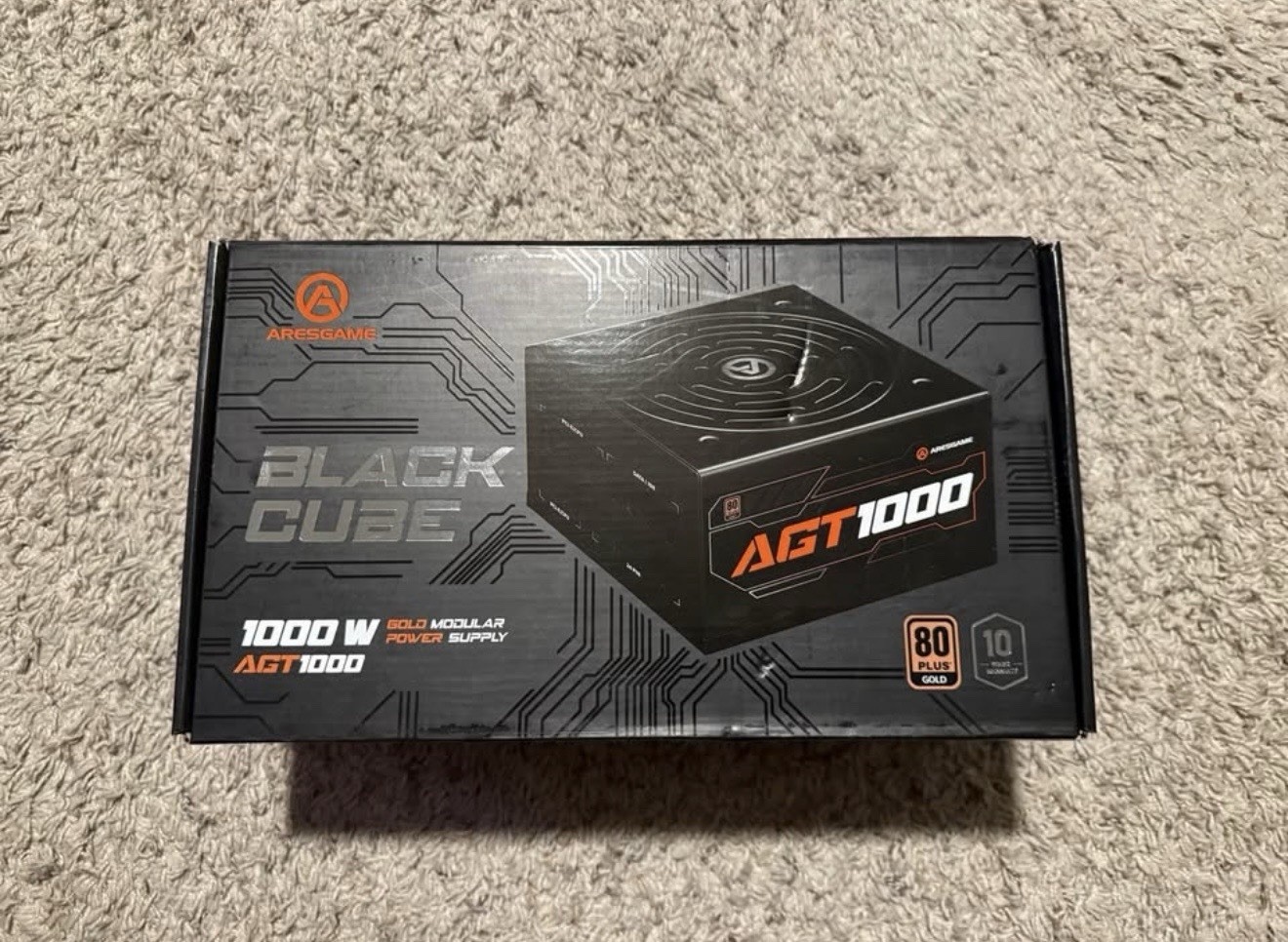 ARESGAME Black Cube 1000W Gold Fully Modular PSU AGT1000