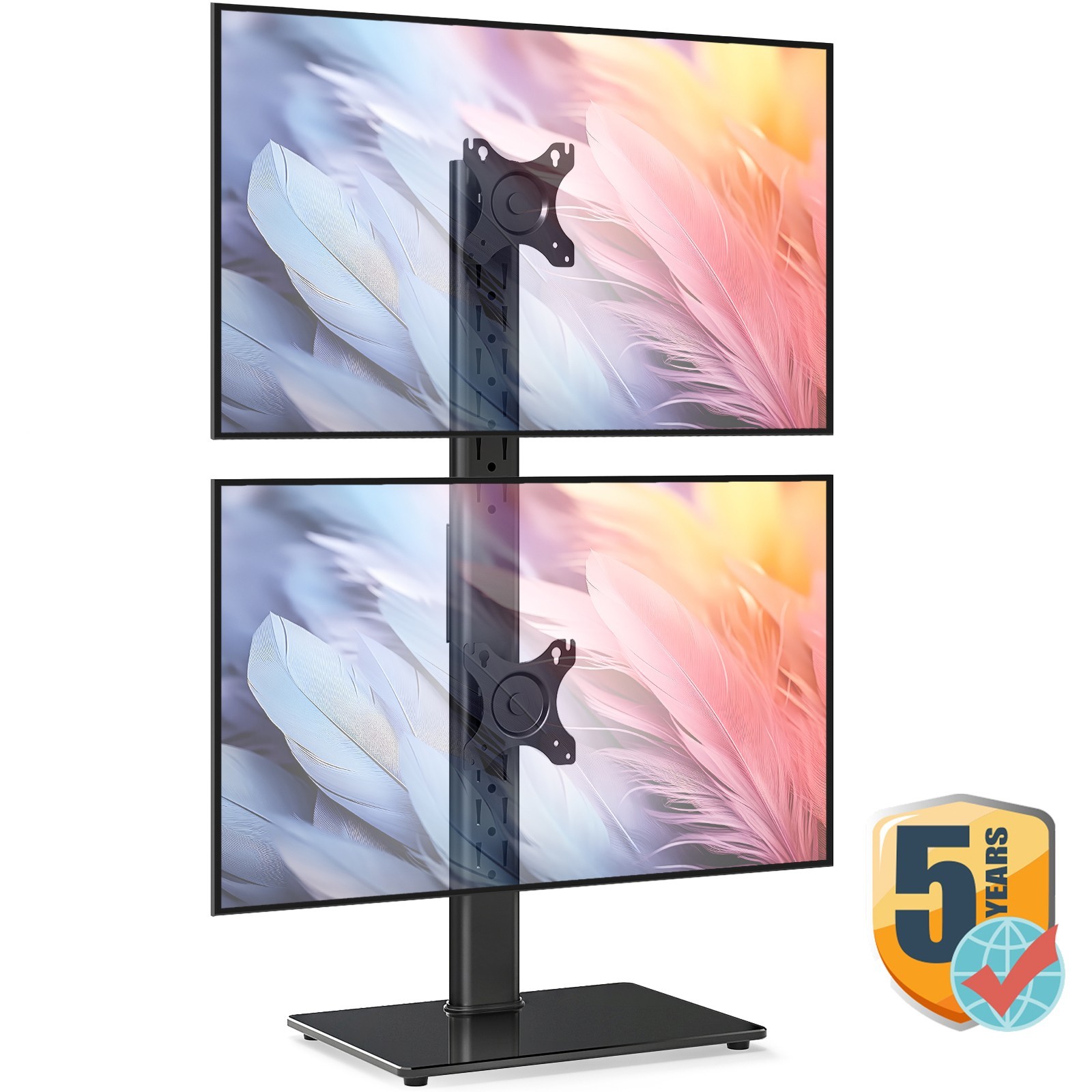 Dual Monitor Mount Fits Two 13-38 in Computers, 360° Rotation ±70° Swivel Tilt