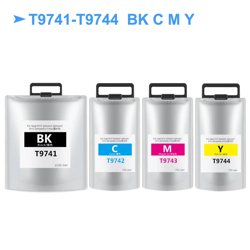 T9741-T9744 Replacement Ink Bag with Pigment Ink Compatible with Epson WF-C869Ra