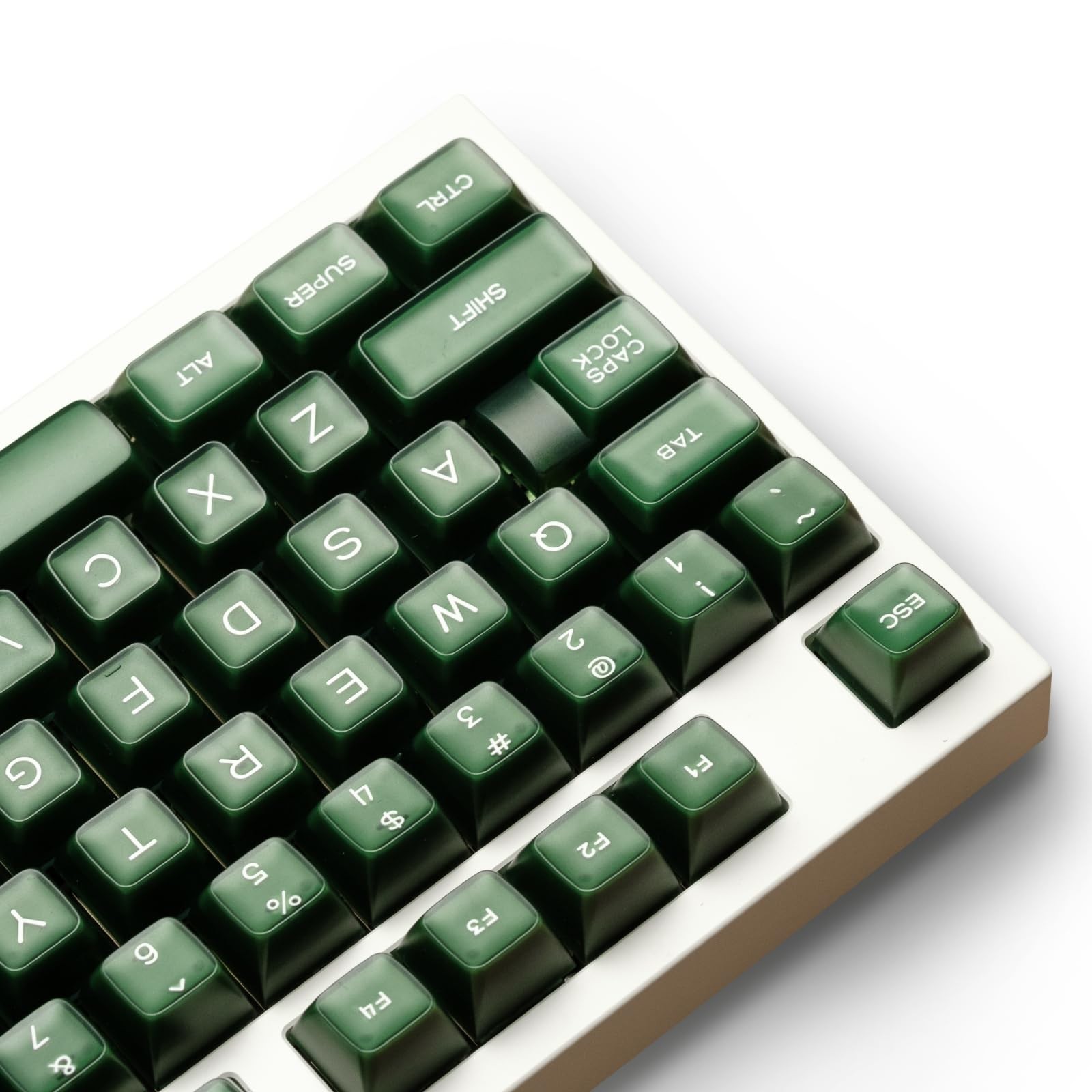 Emerald Jade Keycaps 142 Keys Double Shot PBT Keycaps RSA Profile, Translucen...