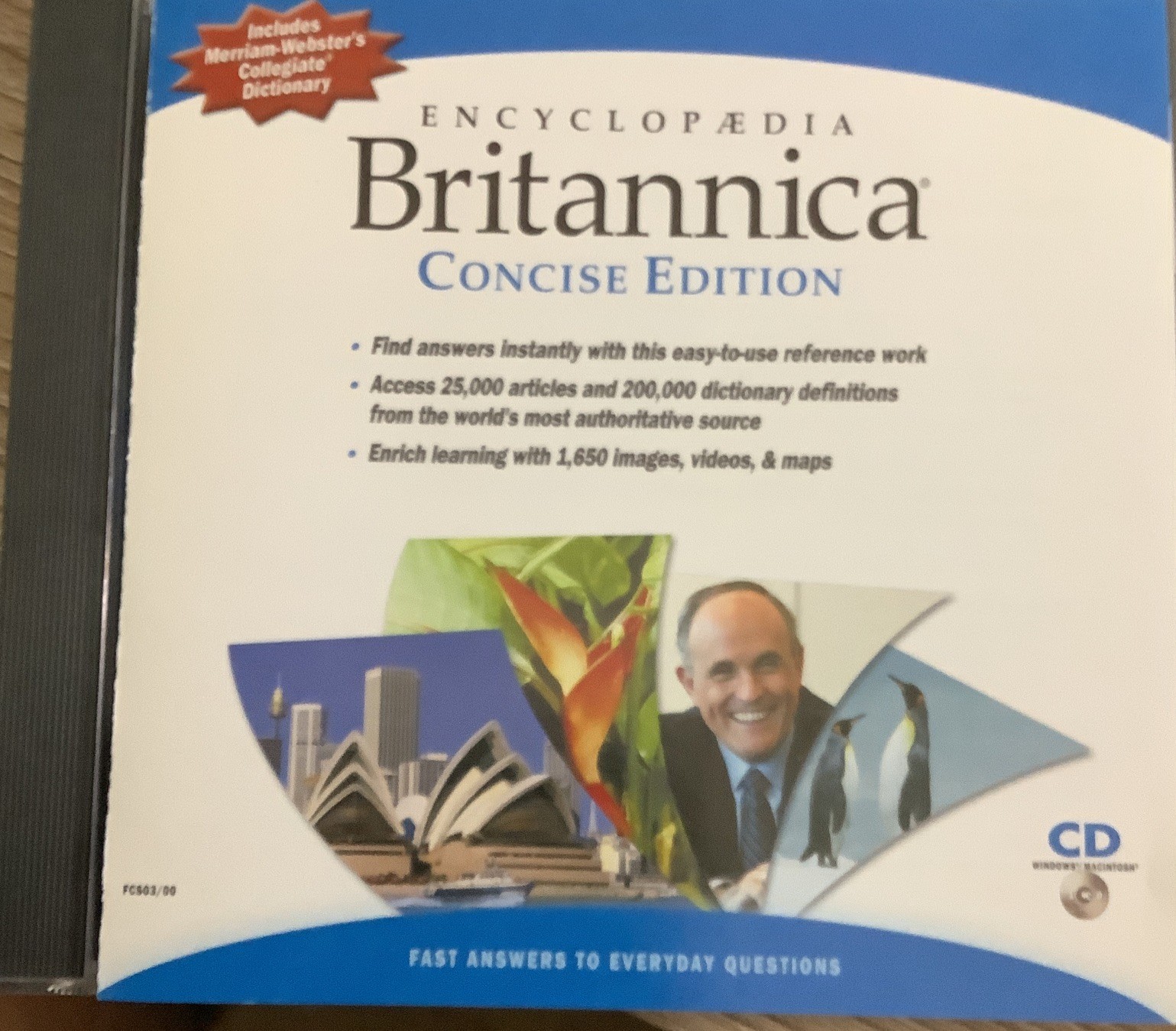 Encyclopedia Britannica Concise Edition CD Windows MAC Dictionary Thesaurus