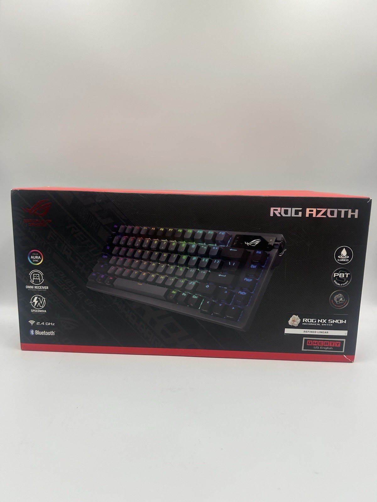 ASUS ROG Azoth Wireless Mechanical Keyboard, 75%, NX Snow Linear Switches