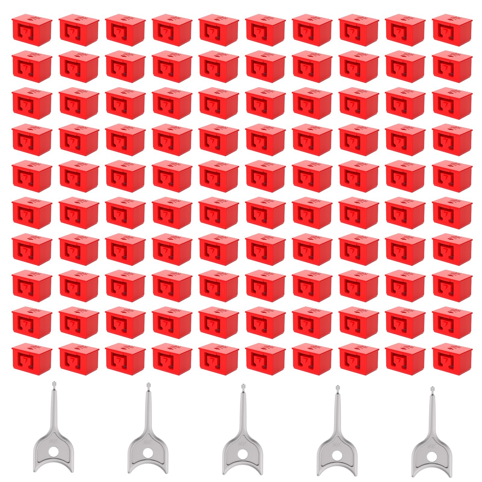 100-Pack SFP Port Lock with 5 Keys,SFP Security Lock and Fiber Port Dust Plug...