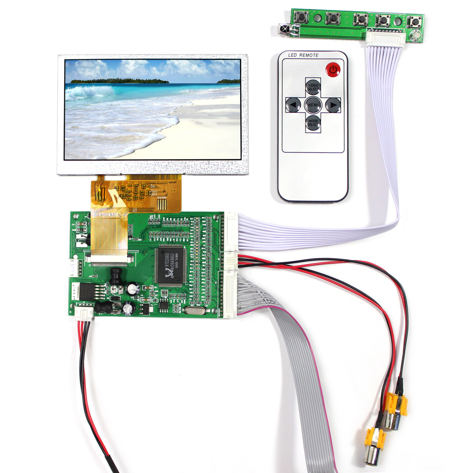 VGA 2AV Reversing LCD Driver Board With 4.3" 480x272 LCD Display