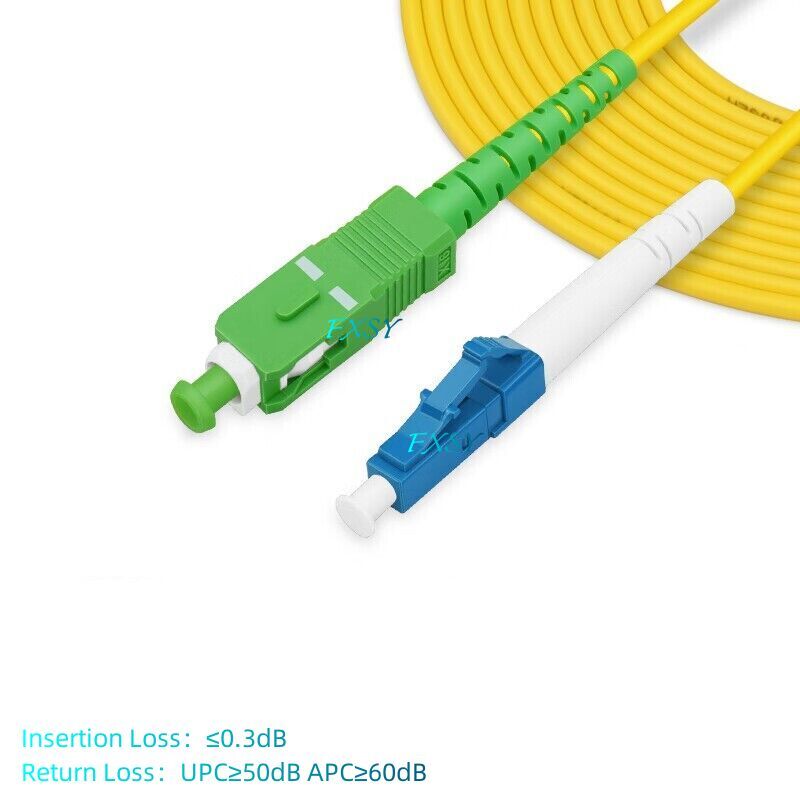 5Pcs 1m 2m 3m 5m LC/UPC to SC/APC Single Mode OS2 Simplex Fiber Optic Patch Cord