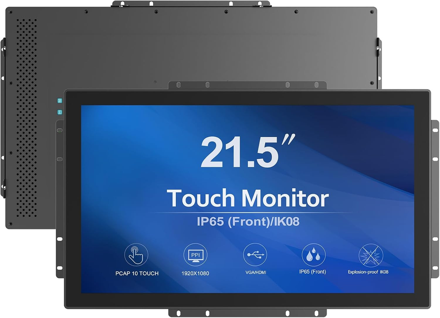 21.5 Inch Open Frame LCD Display Touch Screen Monitor HDMI VGA DVI Inputs 1000 N