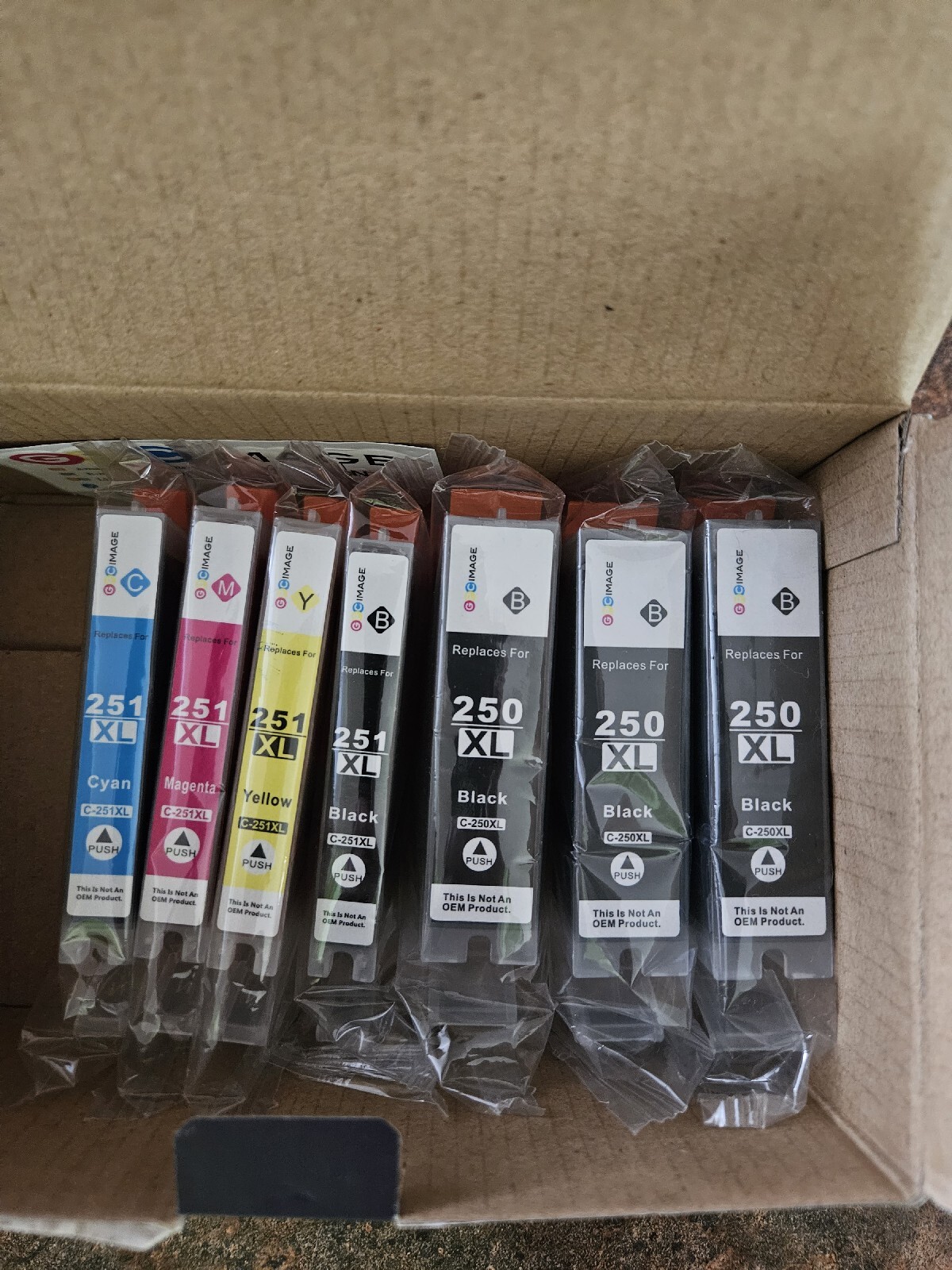 7-Pack GPC Image Black + Color Ink Cartridge Replacement for Canon 250XL 251XL