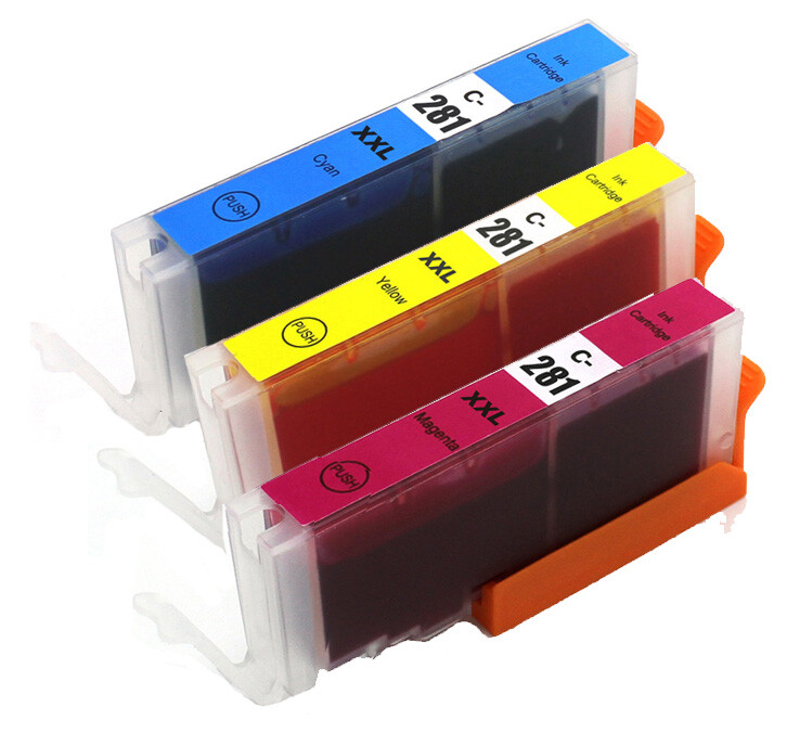 3PK CLI 281 XXL CMY Ink Cartridges Combo for Canon TS8220 TS8120 TS9120 TS8320